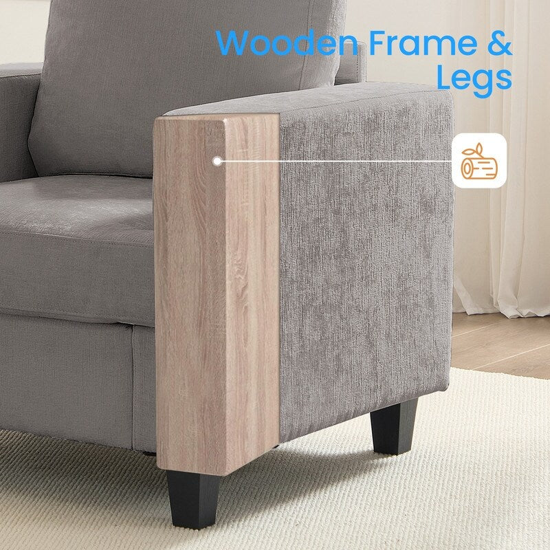 Canapé sectionnel Mixoy W56 Loveseat, tissu chenille Cloud Sleeper, canapés 2 places rembourrés confortables