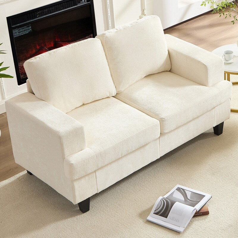 Canapé sectionnel Mixoy W56 Loveseat, tissu chenille Cloud Sleeper, canapés 2 places rembourrés confortables