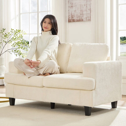 Canapé sectionnel Mixoy W56 Loveseat, tissu chenille Cloud Sleeper, canapés 2 places rembourrés confortables