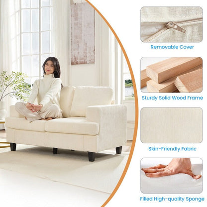 Canapé sectionnel Mixoy W56 Loveseat, tissu chenille Cloud Sleeper, canapés 2 places rembourrés confortables