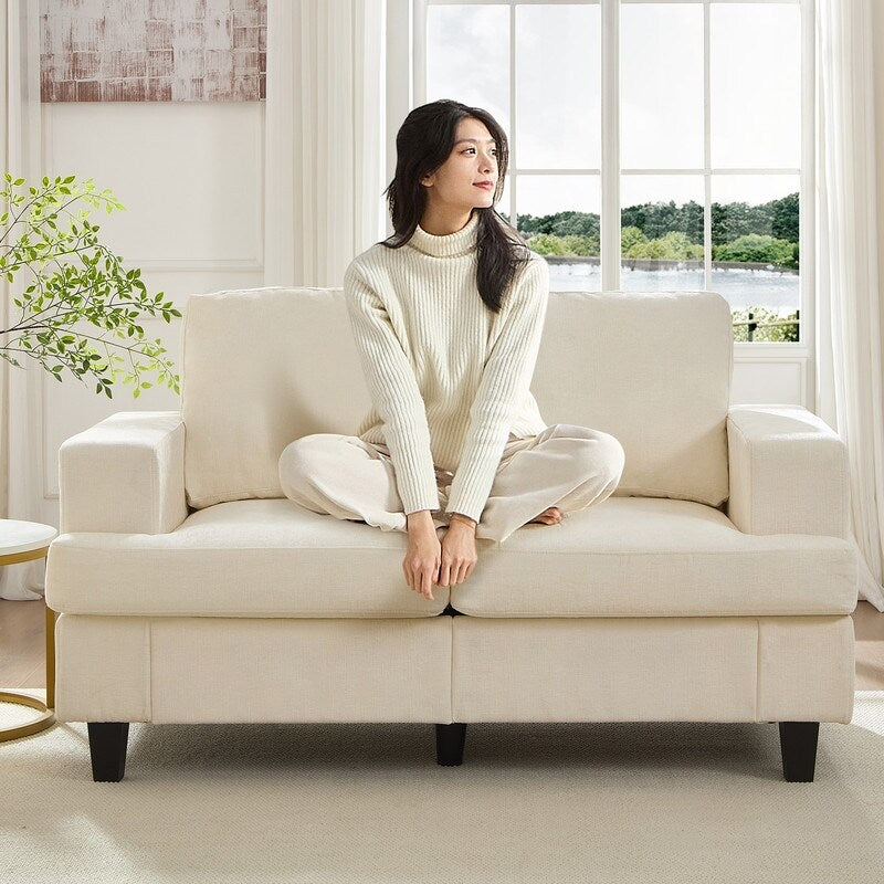 Canapé sectionnel Mixoy W56 Loveseat, tissu chenille Cloud Sleeper, canapés 2 places rembourrés confortables