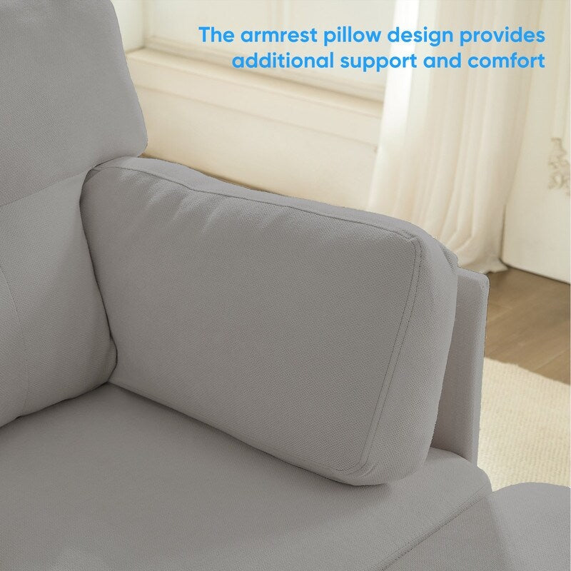 Canapé sectionnel Mixoy W87 en U, canapé convertible 4 places en velours avec poufs de rangement amovibles