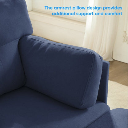 Canapé sectionnel Mixoy W87 en U, canapé convertible 4 places en velours avec poufs de rangement amovibles