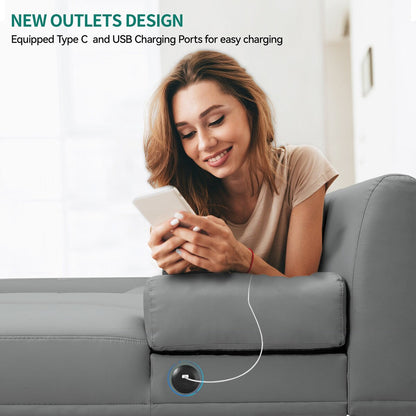 Canapé sectionnel en PU Moasis 106, canapé modulaire moderne en forme de U - 106,3 L x 45,6 l x 26,7 H