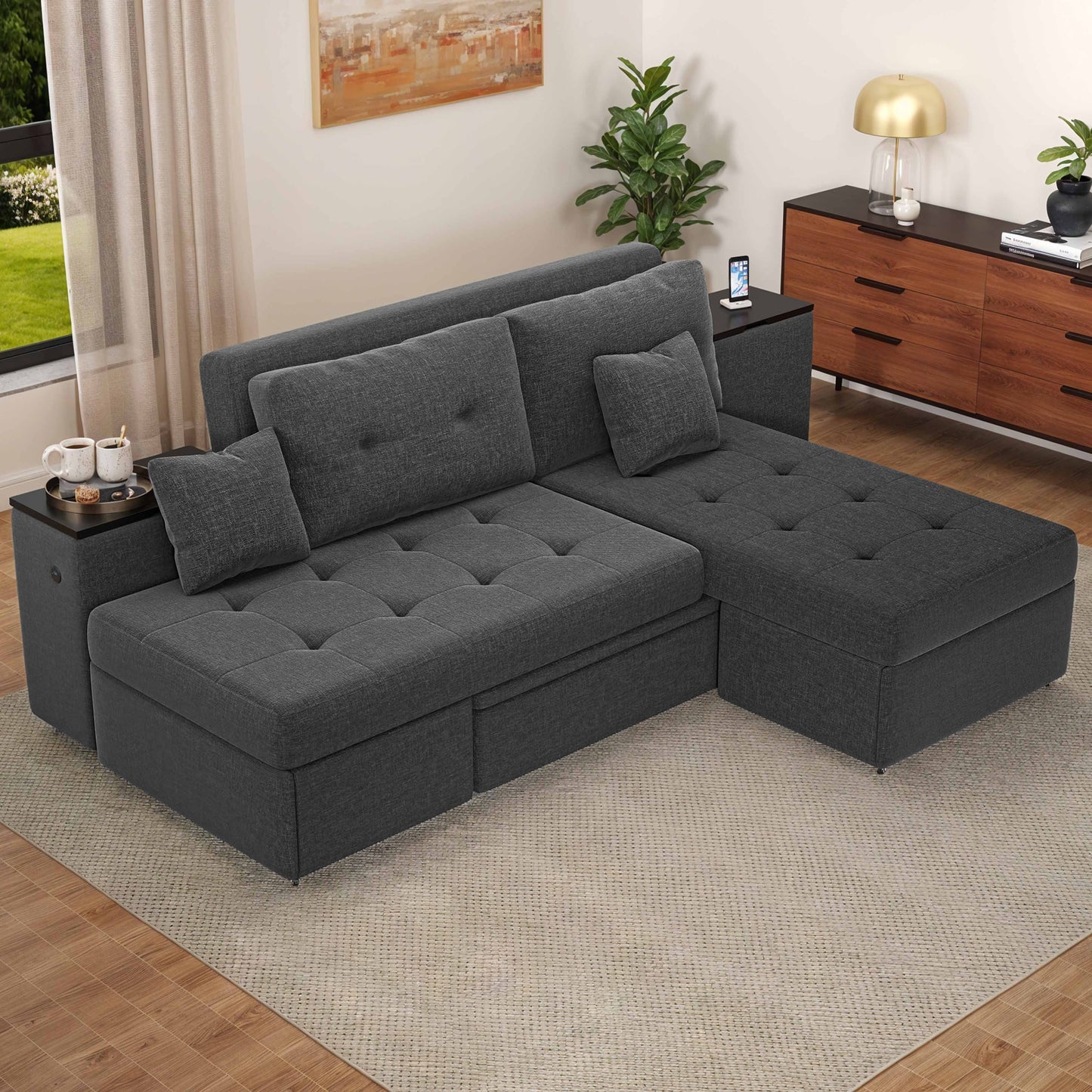 Canapé-lit multifonctionnel 5 en 1 Moasis, canapé pliant moderne