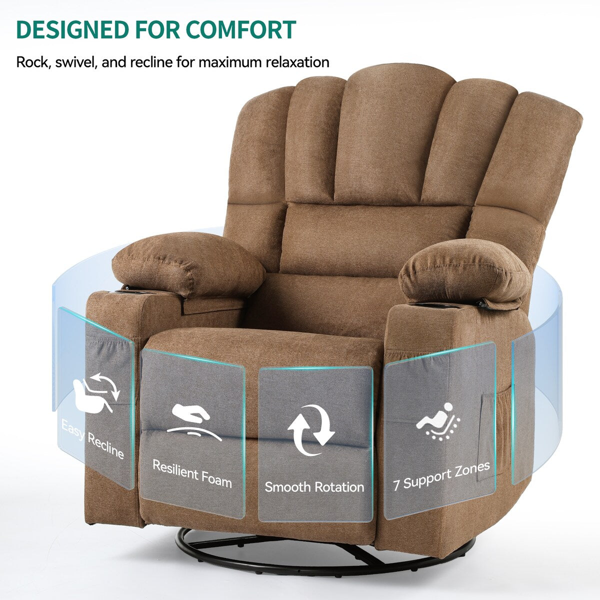 Fauteuil inclinable pivotant manuel Moasis pour personnes âgées