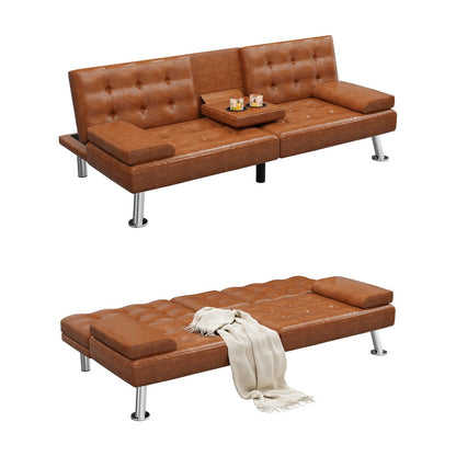 Canapé-lit convertible Moasis moderne en cuir PVC - 64 x 30 x 26 cm