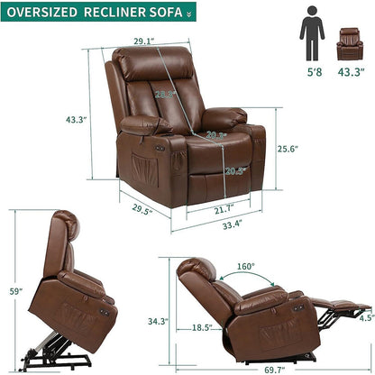 Fauteuil inclinable électrique Moasis avec massage et chaleur