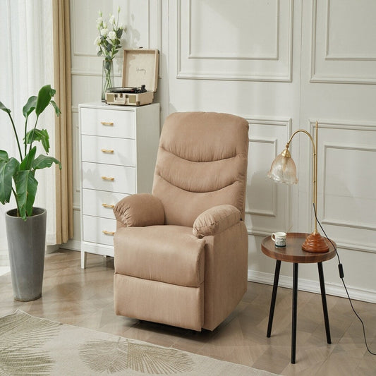 Fauteuil inclinable manuel Mocha, accoudoirs en coussin pour chambre à coucher