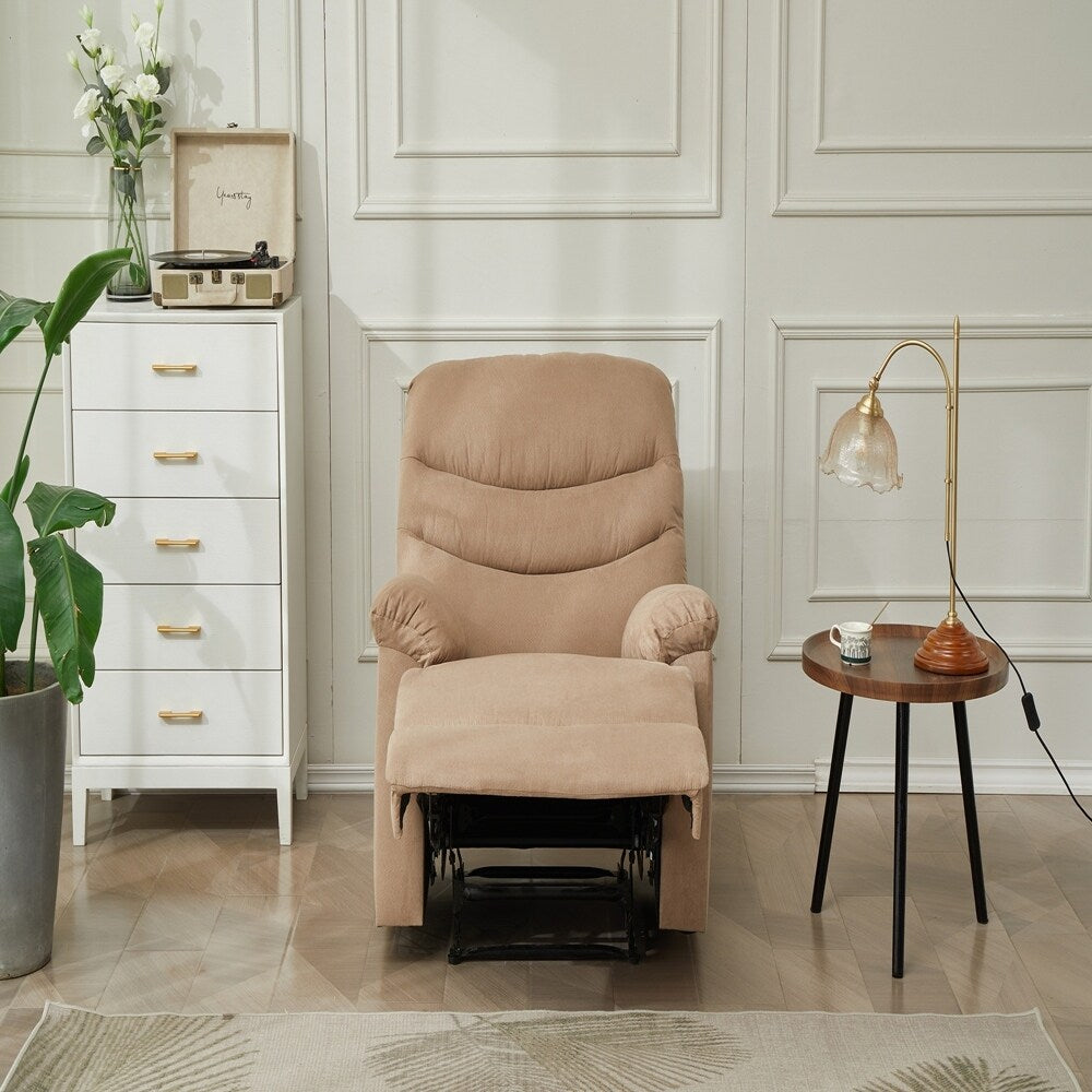 Fauteuil inclinable manuel Mocha, accoudoirs en coussin pour chambre à coucher