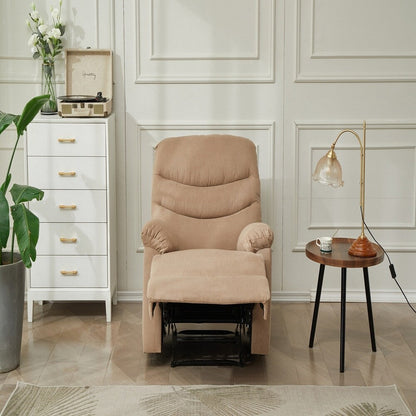 Fauteuil inclinable manuel Mocha, accoudoirs en coussin pour chambre à coucher