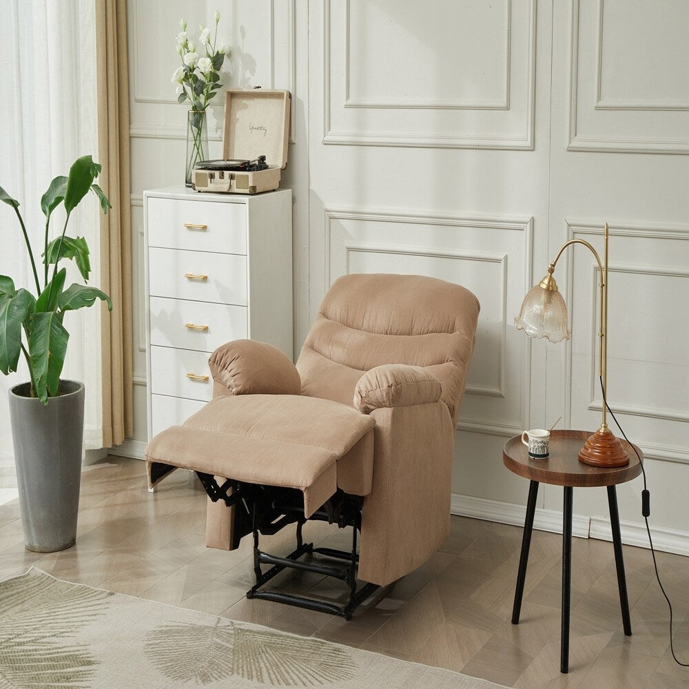 Fauteuil inclinable manuel Mocha, accoudoirs en coussin pour chambre à coucher