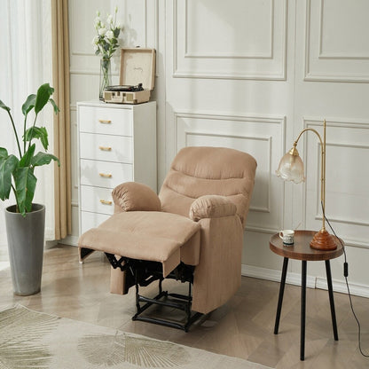 Fauteuil inclinable manuel Mocha, accoudoirs en coussin pour chambre à coucher