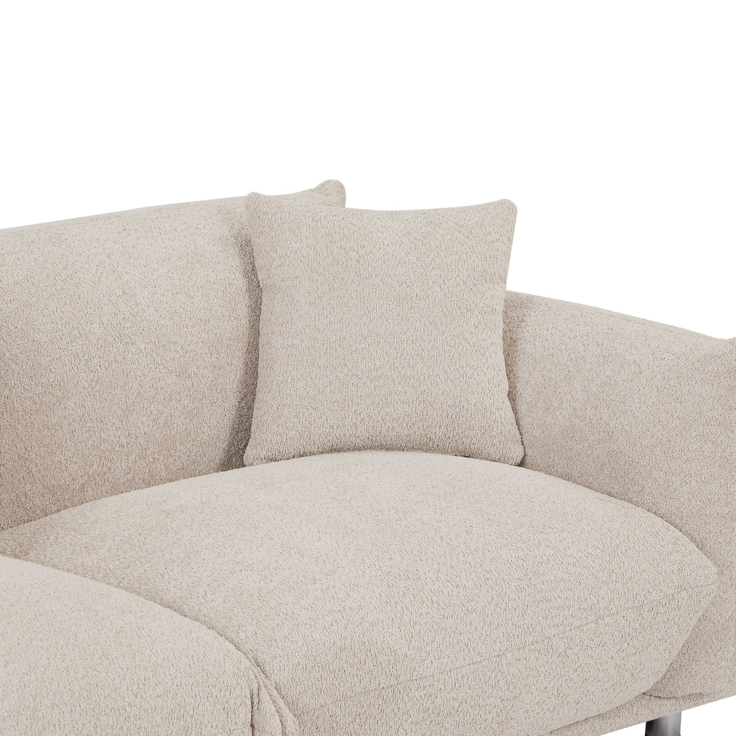 Canapé 3 places surdimensionné moderne 111 avec pieds en métal et cadre en bois massif pour le salon