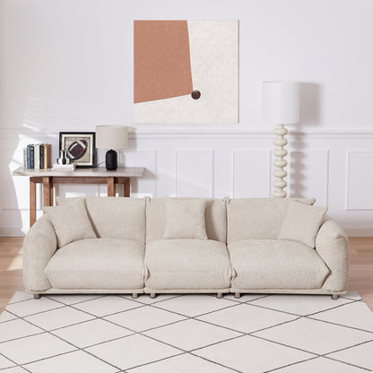 Canapé 3 places surdimensionné moderne 111 avec pieds en métal et cadre en bois massif pour le salon