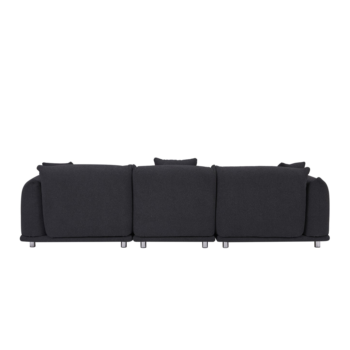 Canapé 3 places surdimensionné moderne 111 avec pieds en métal et cadre en bois massif pour le salon