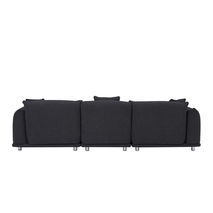 Canapé 3 places surdimensionné moderne 111 avec pieds en métal et cadre en bois massif pour le salon