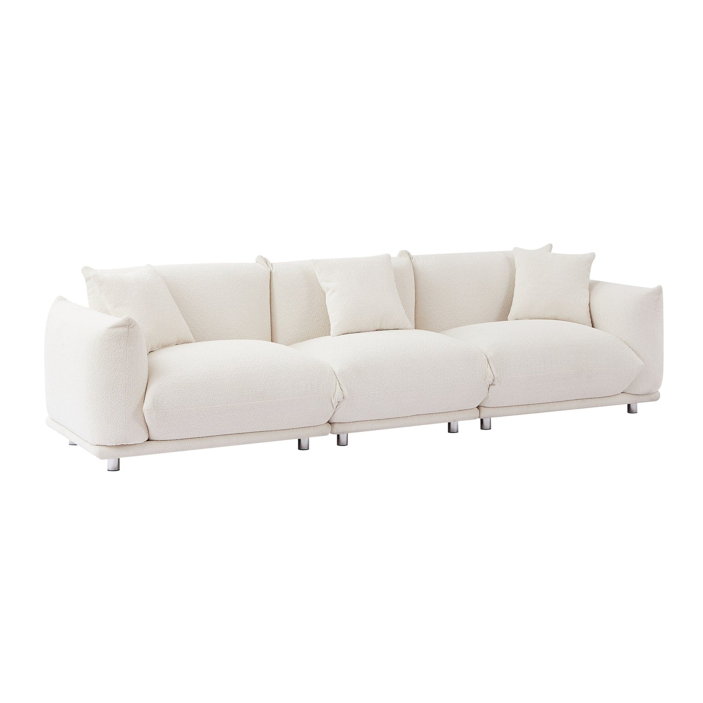 Canapé 3 places surdimensionné moderne 111 avec pieds en métal et cadre en bois massif pour le salon