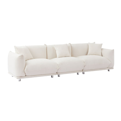 Canapé 3 places surdimensionné moderne 111 avec pieds en métal et cadre en bois massif pour le salon