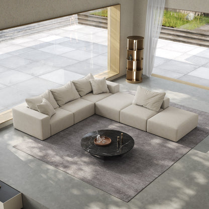 Ensemble de canapés modulaires modernes en L de 162 pouces avec 6 coussins pour salon et chambre à coucher