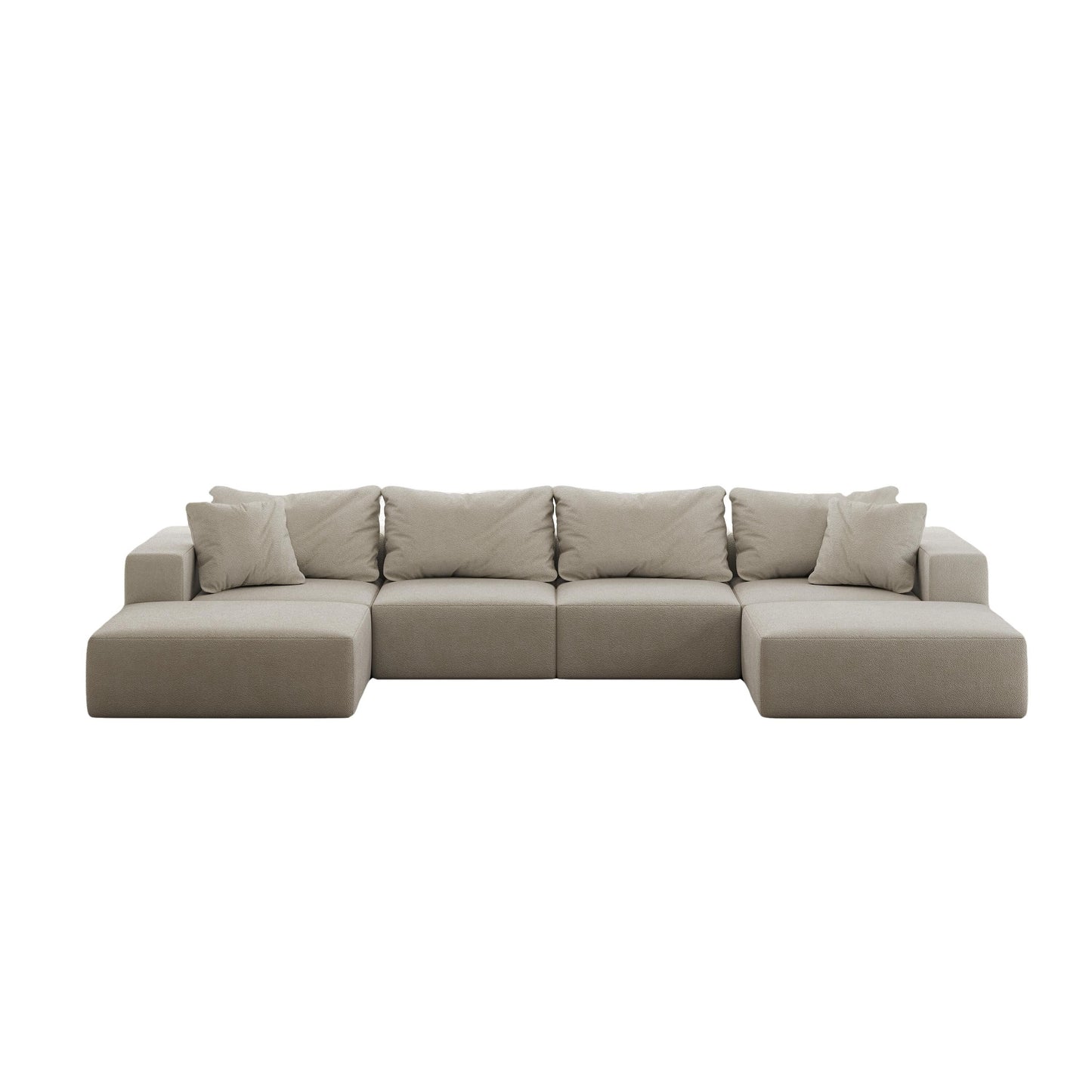 Ensemble de canapés modulaires modernes en L de 162 pouces avec 6 coussins pour salon et chambre à coucher