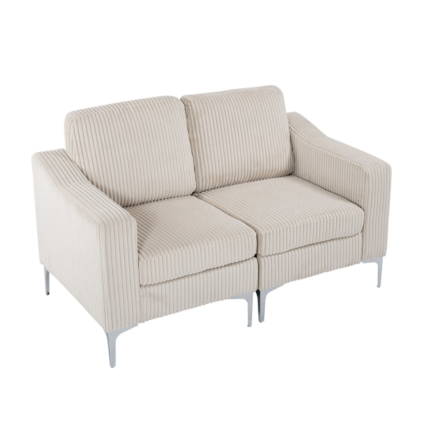 Canapé modulable moderne à 2 places en velours côtelé pour salon ou bureau