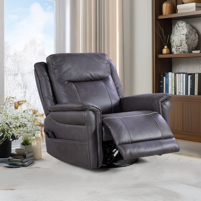 Fauteuil inclinable électrique pivotant à 240 degrés moderne avec support lombaire chauffant, massage par vibrations et repose-pieds extensible