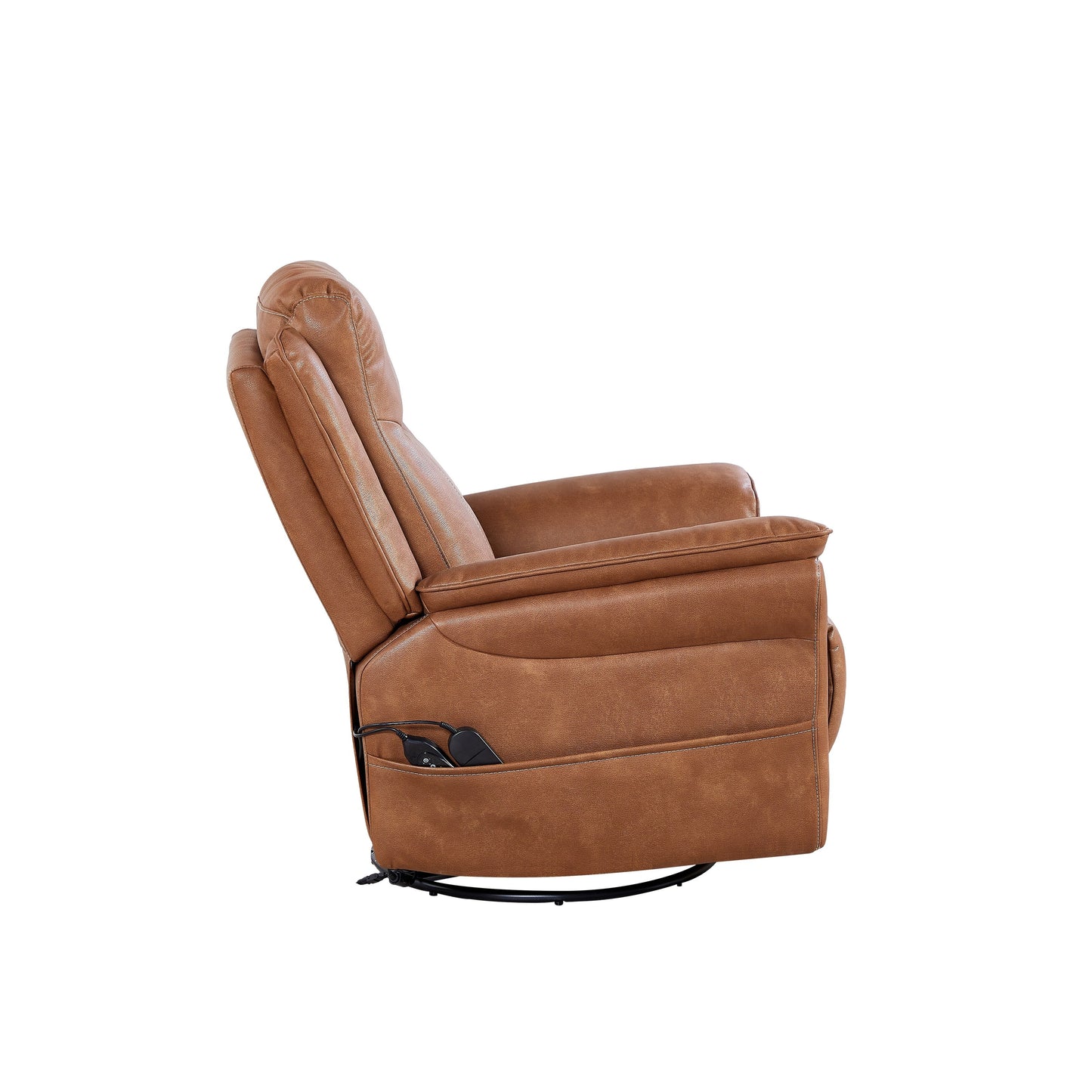 Fauteuil inclinable électrique pivotant à 240 degrés moderne avec support lombaire chauffant, massage par vibrations et repose-pieds extensible