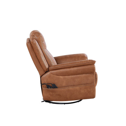 Fauteuil inclinable électrique pivotant à 240 degrés moderne avec support lombaire chauffant, massage par vibrations et repose-pieds extensible