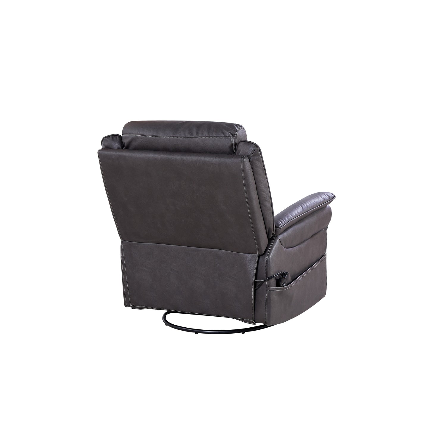 Fauteuil inclinable électrique pivotant à 240 degrés moderne avec support lombaire chauffant, massage par vibrations et repose-pieds extensible