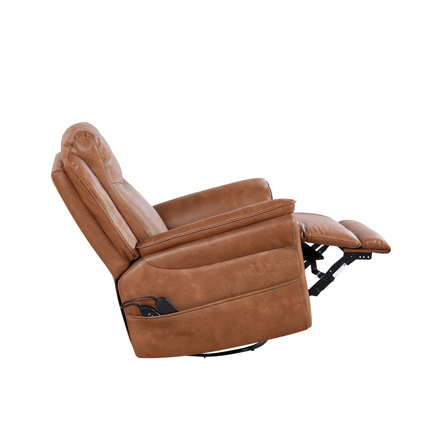 Fauteuil inclinable électrique pivotant à 240 degrés moderne avec support lombaire chauffant, massage par vibrations et repose-pieds extensible