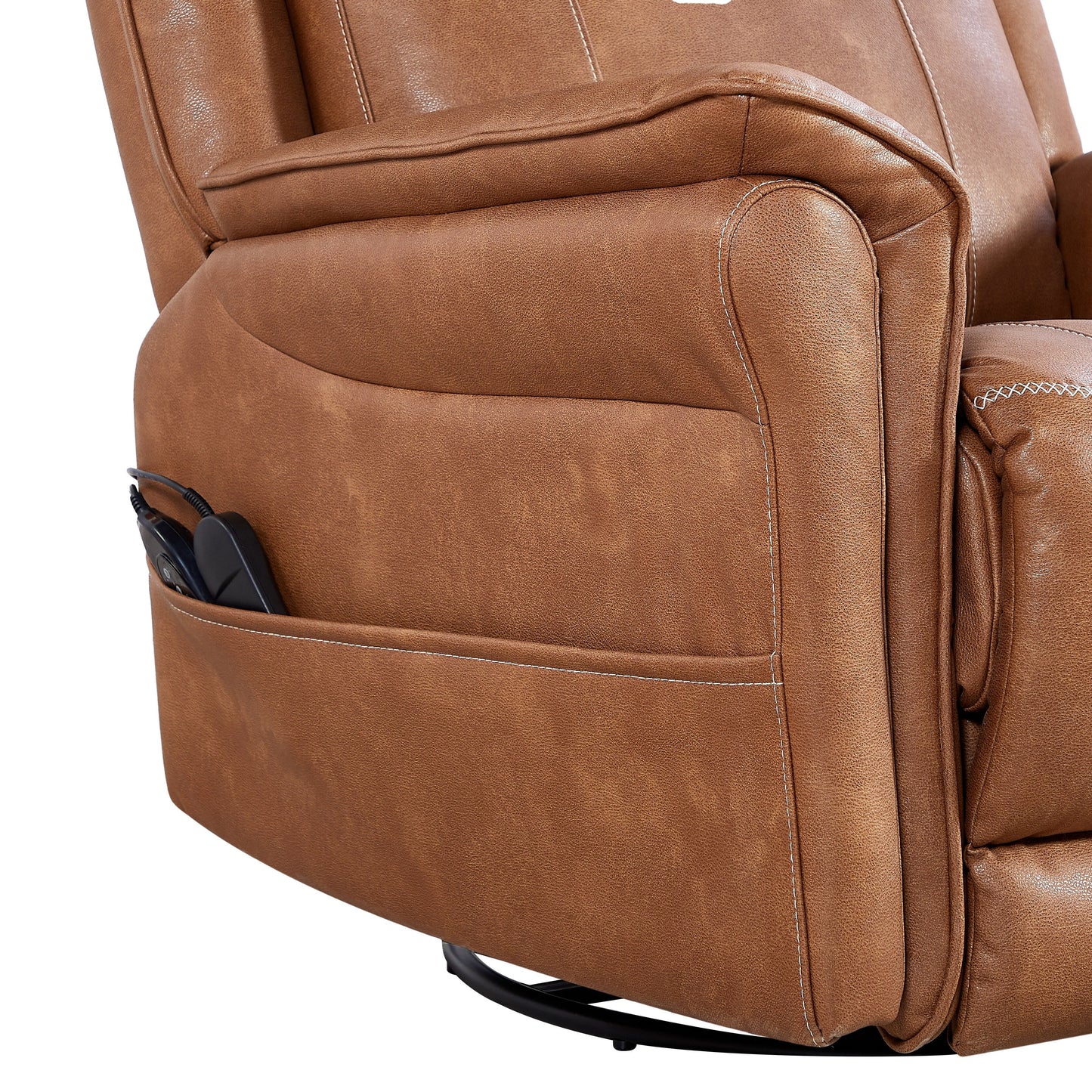 Fauteuil inclinable électrique pivotant à 240 degrés moderne avec support lombaire chauffant, massage par vibrations et repose-pieds extensible