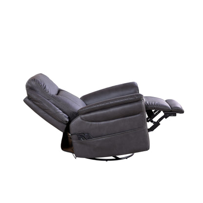 Fauteuil inclinable électrique pivotant à 240 degrés moderne avec support lombaire chauffant, massage par vibrations et repose-pieds extensible