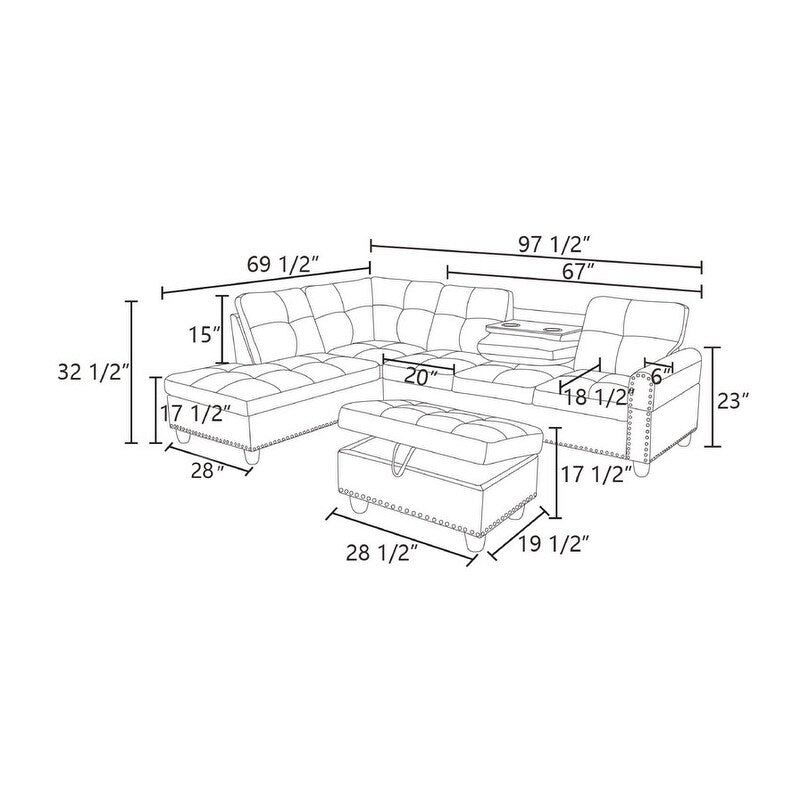 Ensemble de canapés modernes 3 pièces en similicuir noir et synthétique : un style élégant pour les salons