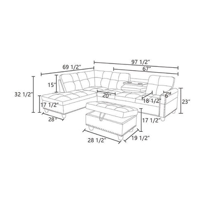 Ensemble de canapés modernes 3 pièces en similicuir noir et synthétique : un style élégant pour les salons