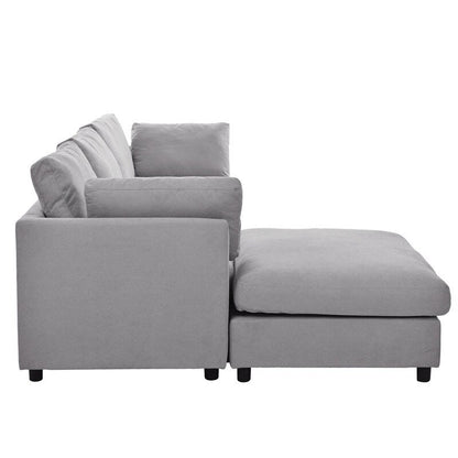 Canapé sectionnel convertible 3 places moderne, gris