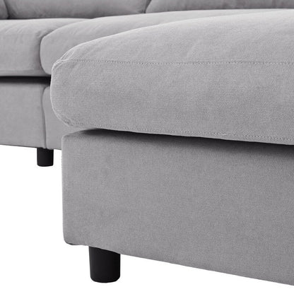 Canapé sectionnel convertible 3 places moderne, gris