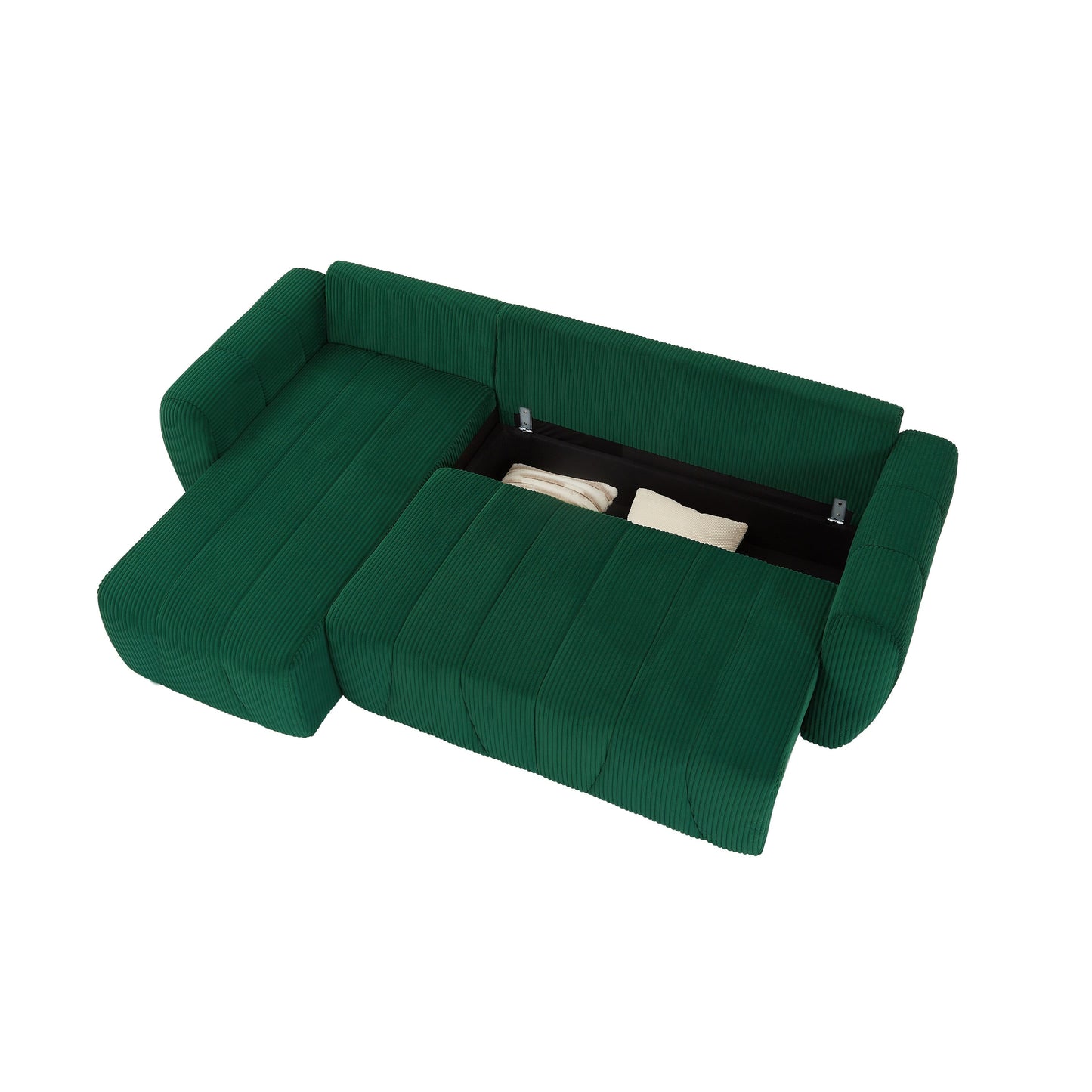 Canapé 3 places moderne en velours côtelé en forme de L, canapé sectionnel convertible pour salon et appartement