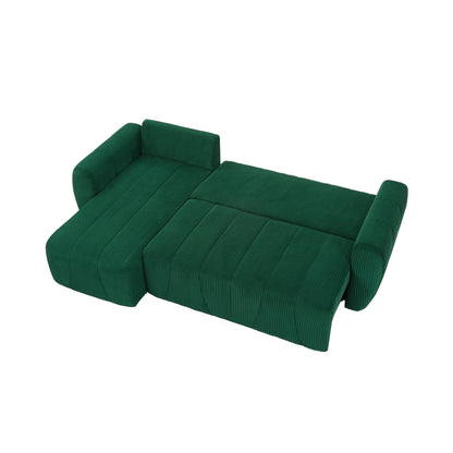 Canapé 3 places moderne en velours côtelé en forme de L, canapé sectionnel convertible pour salon et appartement