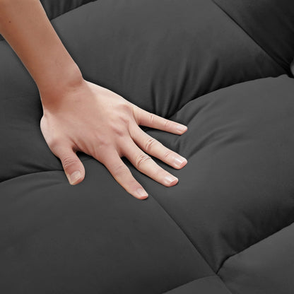 Canapé-lit futon convertible 3 en 1 en velours moderne avec lit gigogne