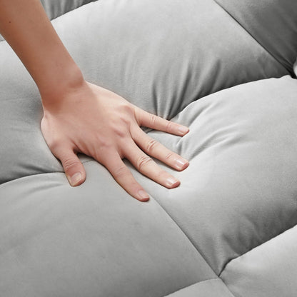 Canapé-lit futon convertible 3 en 1 en velours moderne avec lit gigogne