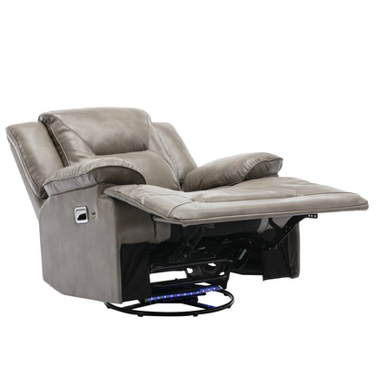 Fauteuil inclinable manuel pivotant à 360° moderne, fauteuil inclinable home cinéma avec bande lumineuse LED, canapé simple inclinable manuel