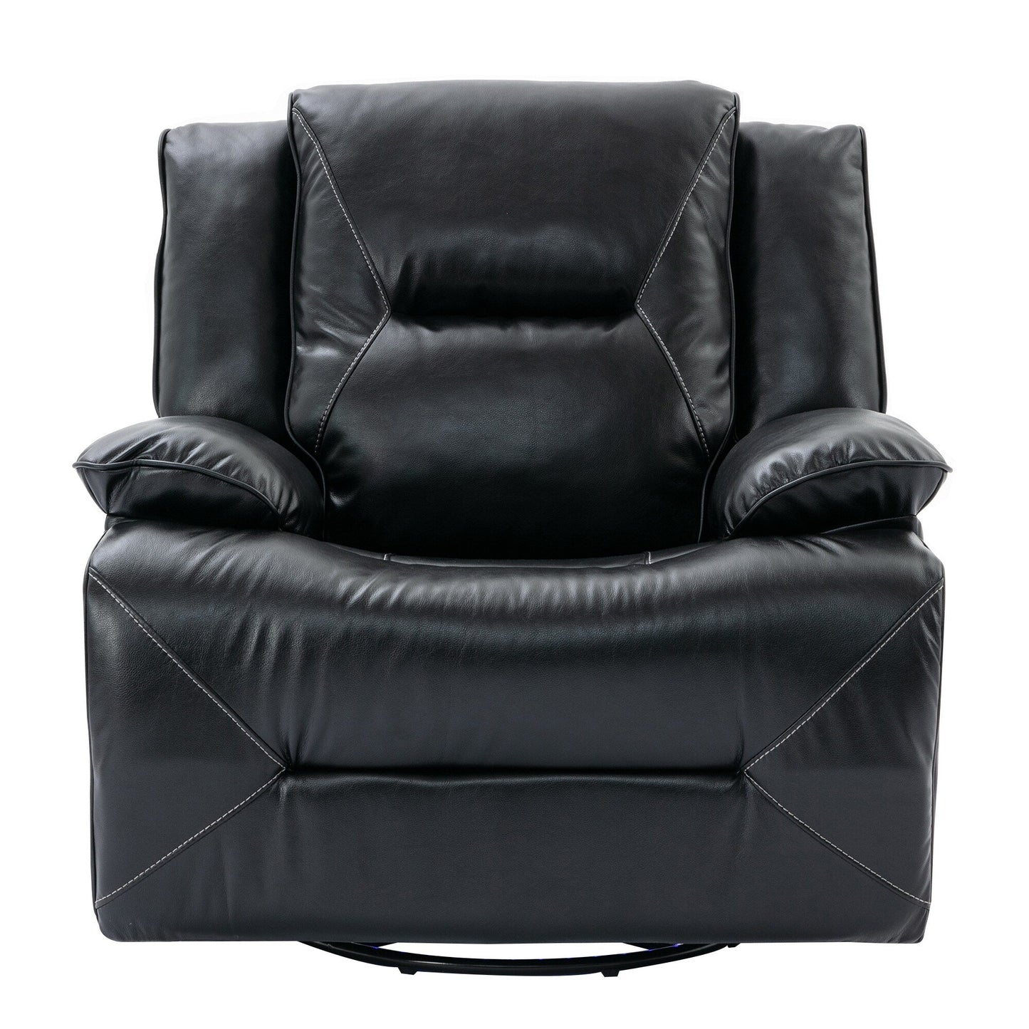 Fauteuil inclinable manuel pivotant à 360° moderne, fauteuil inclinable home cinéma avec bande lumineuse LED, canapé simple inclinable manuel