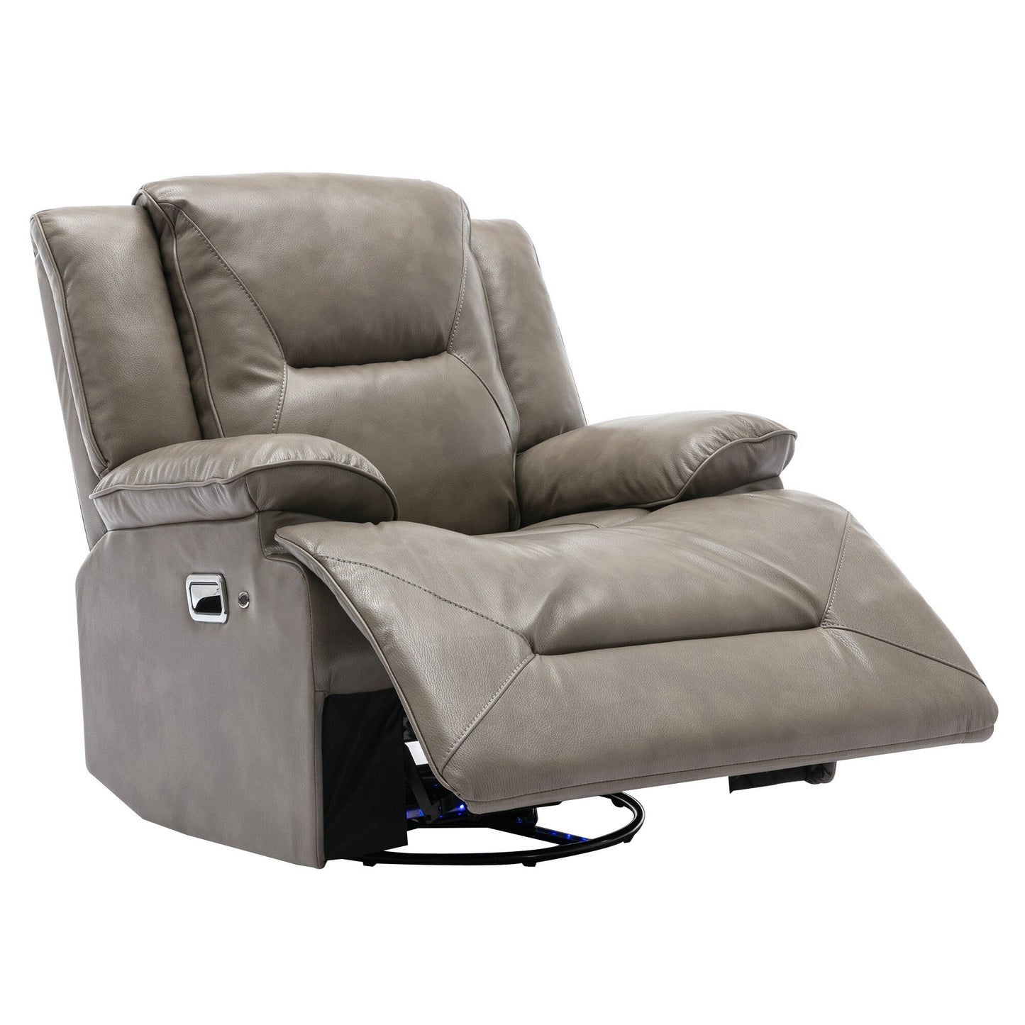 Fauteuil inclinable manuel pivotant à 360° moderne, fauteuil inclinable home cinéma avec bande lumineuse LED, canapé simple inclinable manuel
