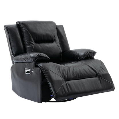 Fauteuil inclinable manuel pivotant à 360° moderne, fauteuil inclinable home cinéma avec bande lumineuse LED, canapé simple inclinable manuel