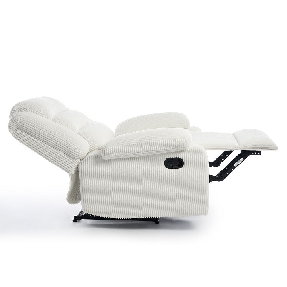 Fauteuil inclinable manuel moderne en coton/velours côtelé de 91 cm de large