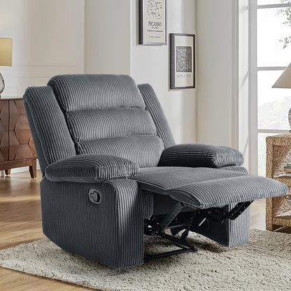 Fauteuil inclinable manuel moderne en coton/velours côtelé de 91 cm de large