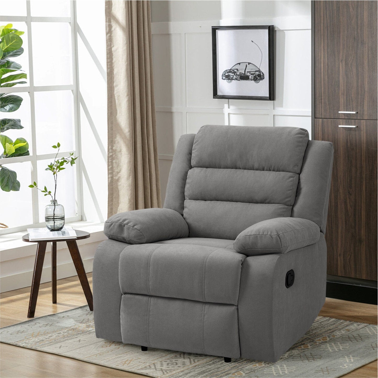 Fauteuil inclinable manuel moderne en coton/velours côtelé de 91 cm de large