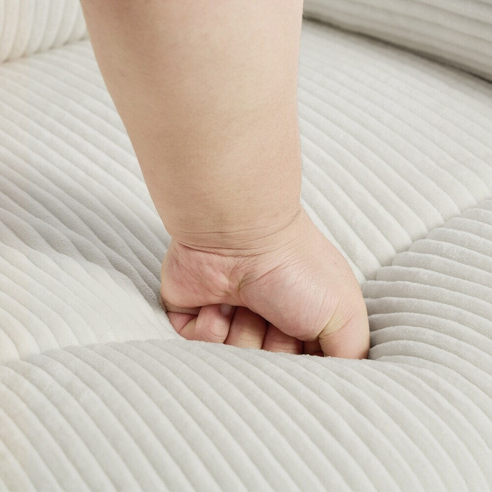 Fauteuil inclinable manuel moderne en coton/velours côtelé de 91 cm de large