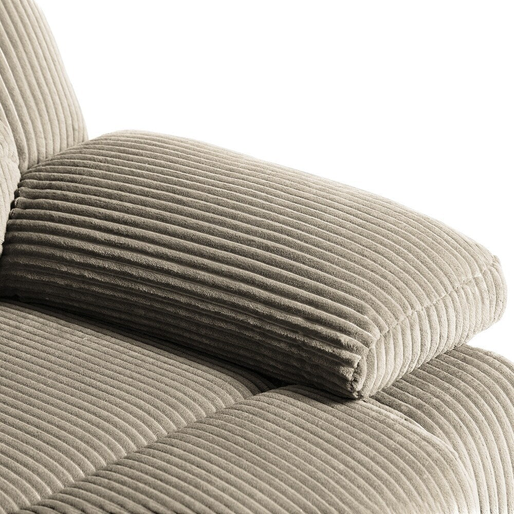 Fauteuil inclinable manuel moderne en coton/velours côtelé de 91 cm de large